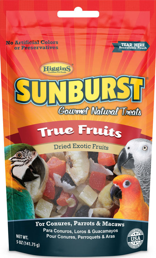 Higgins Sunburst Gourmet Natural Avian Treat, True Fruits, 5 oz - Edibles