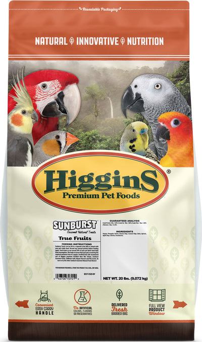 Higgins Sunburst Gourmet Natural Avian Treat, True Fruits, 20 lb - Edibles