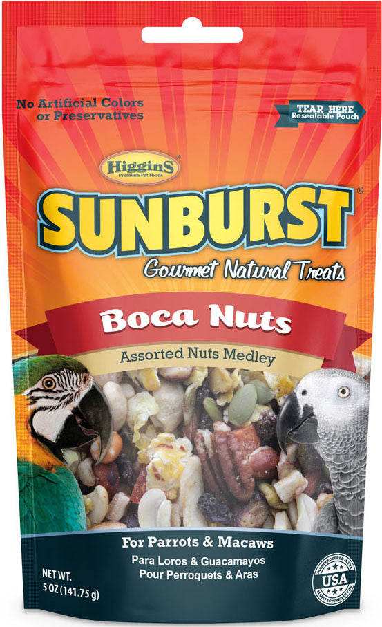 Higgins Sunburst Gourmet Natural Avian Treat, Boca Nuts, 5 oz - Edibles
