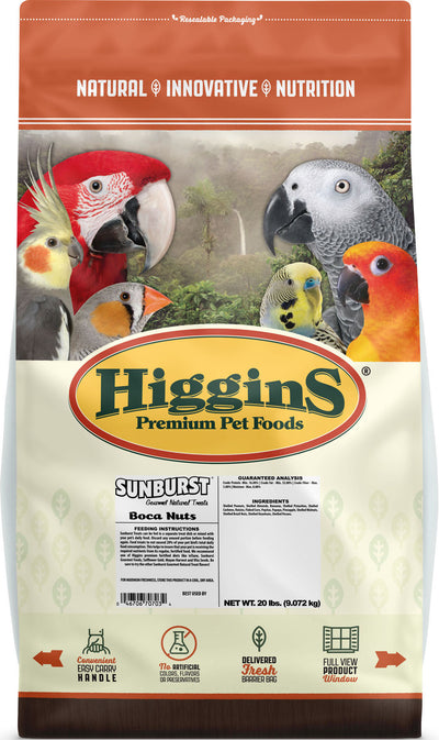 Higgins Sunburst Gourmet Natural Avian Treat, Boca Nuts, 20 lb - Edibles