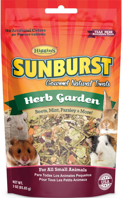 Higgins Sunburst Gourmet Natural Small Animal Treat, Herb Garden, 3 oz - Edibles