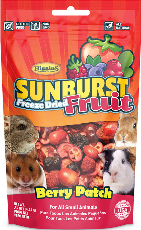 Higgins Sunburst Freeze Dried Fruit Small Animal Treat, Berry Patch, .52 oz - Edibles