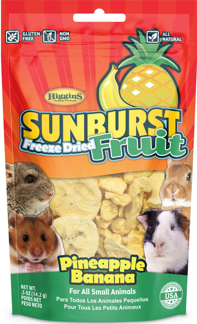 Higgins Sunburst Freeze Dried Fruit Small Animal Treat, Pineapple/Banana, .5 oz - Edibles
