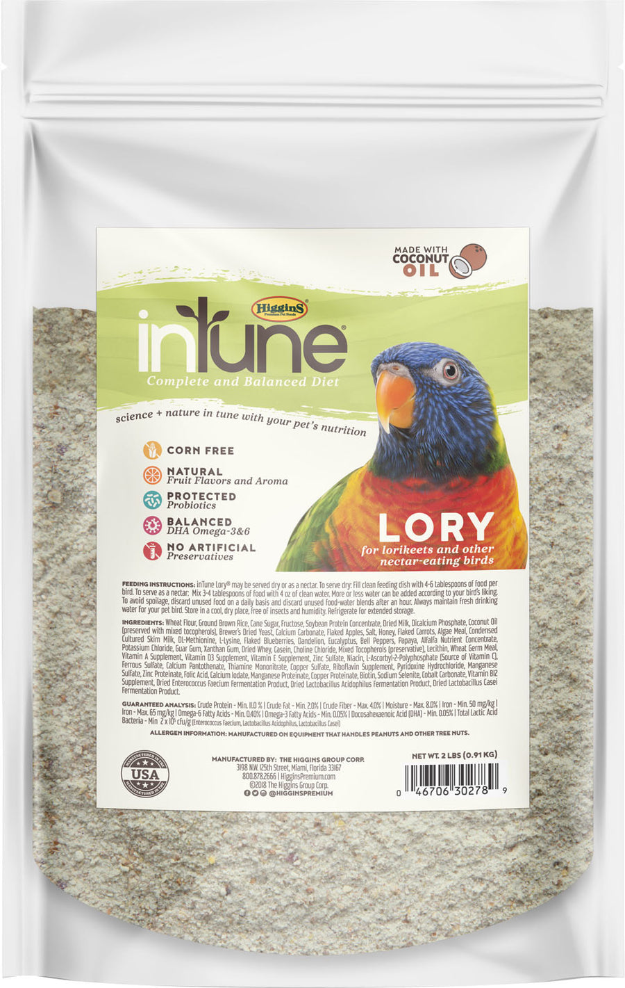 Higgins Intune Lory Food Lorikeets, 2 lb - Parakeet