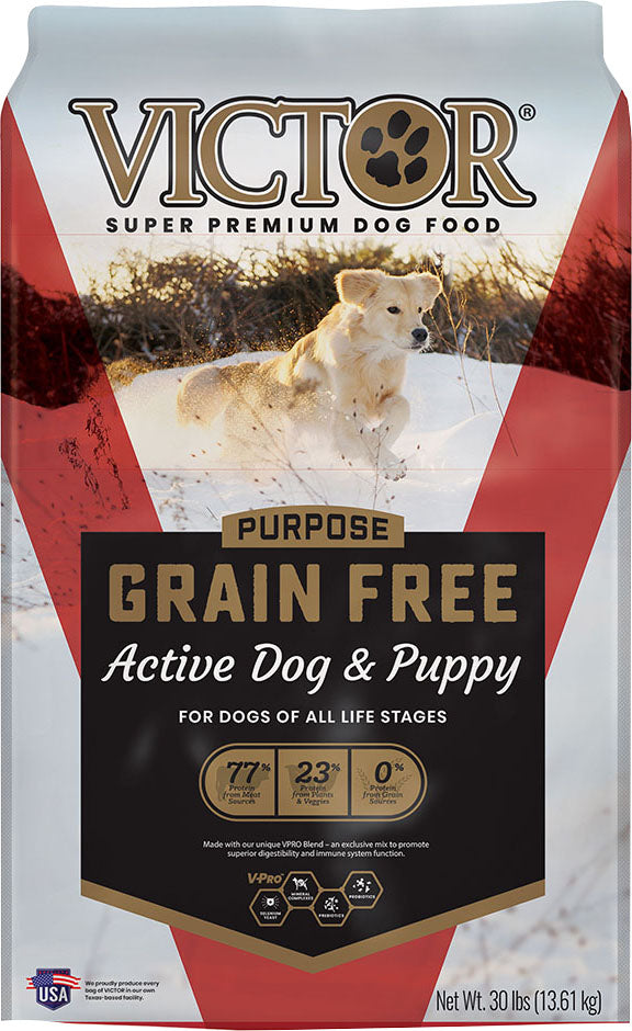 Victor Purpose Grain Free Active Dog&puppy Food, Beef/Pork/Fish, 30 lb - Dry