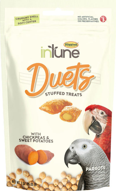 Higgins Intune Duets Treats for Parrots and Macaws, Sweet Potato, 3 oz - Edibles
