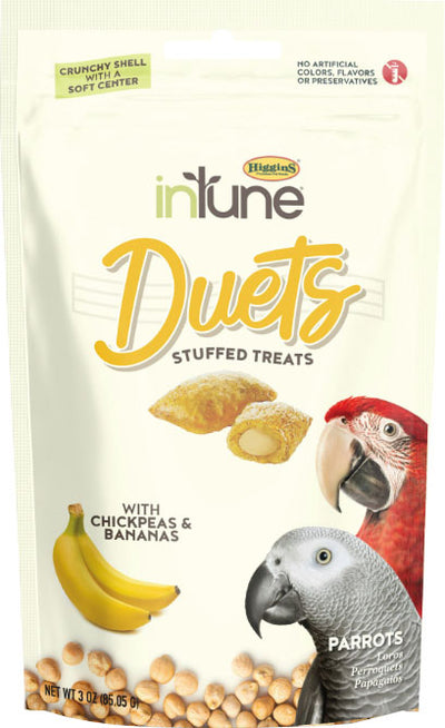 Higgins Intune Duets Treats for Parrots and Macaws, Banana, 3 oz - Edibles