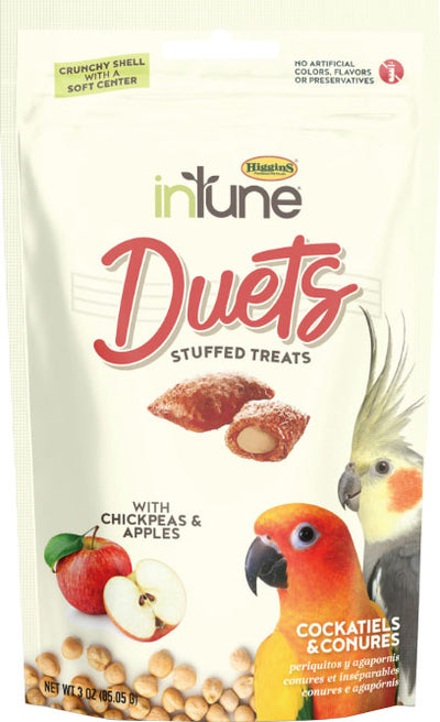Higgins Intune Duets Treats for Conures and Lovebirds, Apple, 3 oz - Edibles