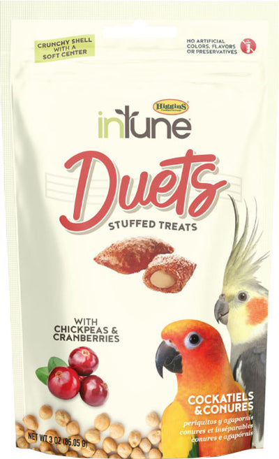 Higgins Intune Duets Treats for Conures and Lovebirds, Cranberry, 3 oz - Edibles