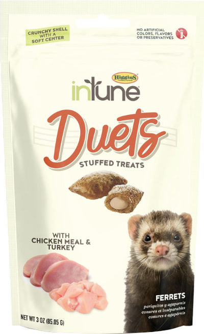 Higgins Intune Duets Treats for Ferrets, Turkey, 3 oz - Edibles