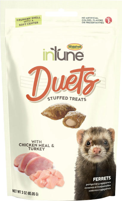 Higgins Intune Duets Treats for Ferrets, Turkey, 3 oz - Edibles