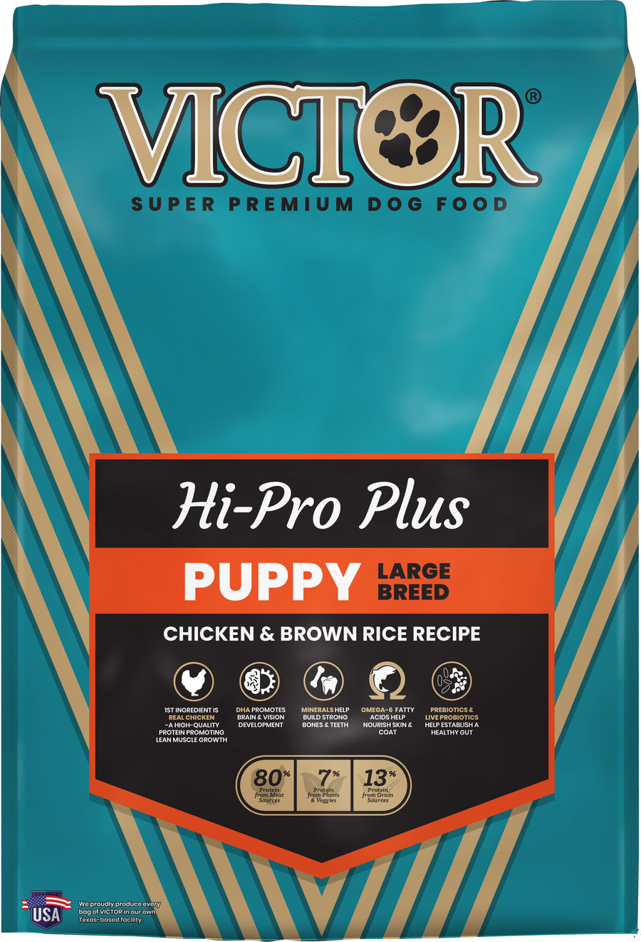 Victor Classic Hi-Pro Plus Large Breed Puppy Food, Chicken /Brown Rice, 30 lb - Dry
