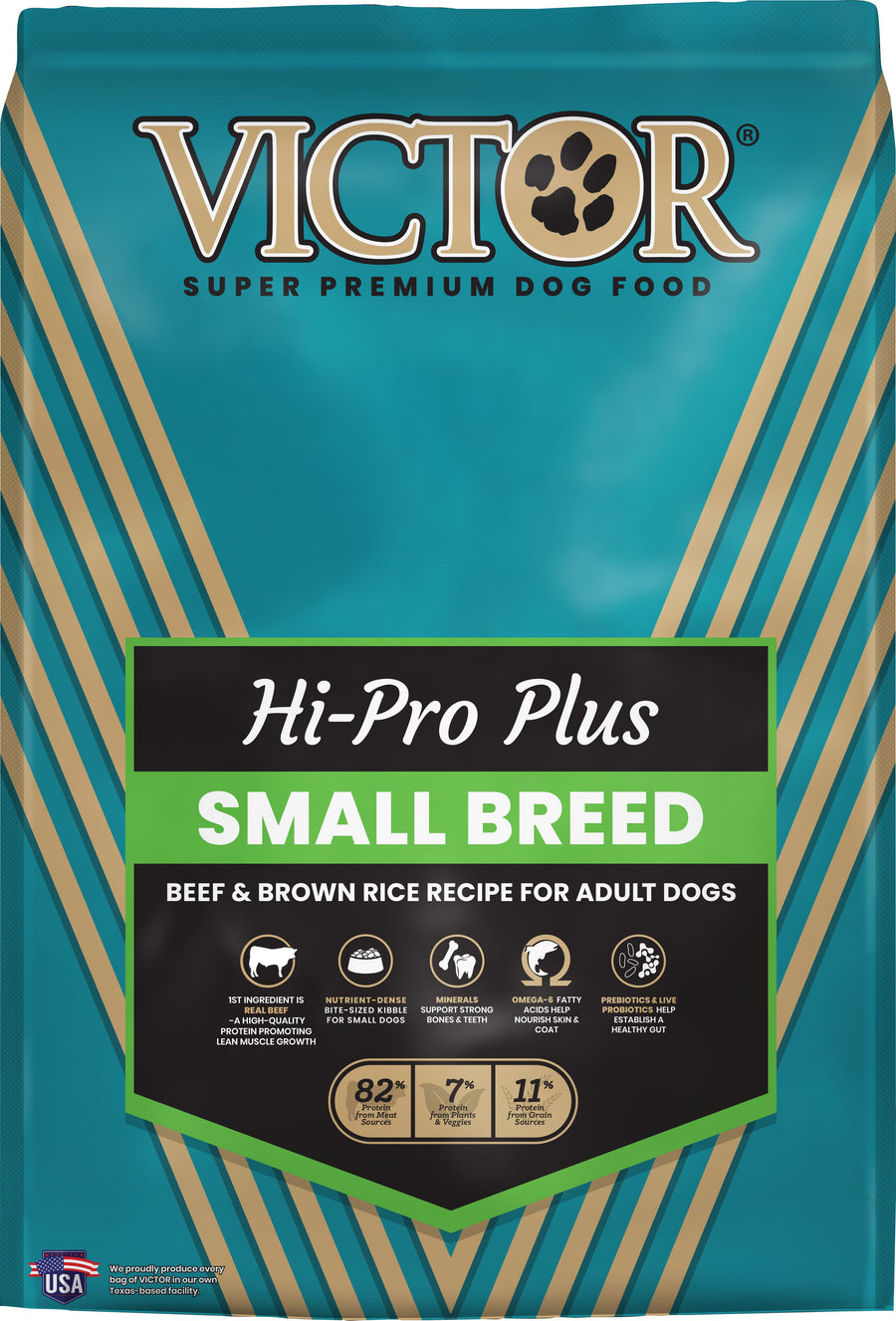 Victor Classic Hi-Pro Plus Small Breed Adult Dog Food, Beef/Brown Rice, 15 lb - Dry