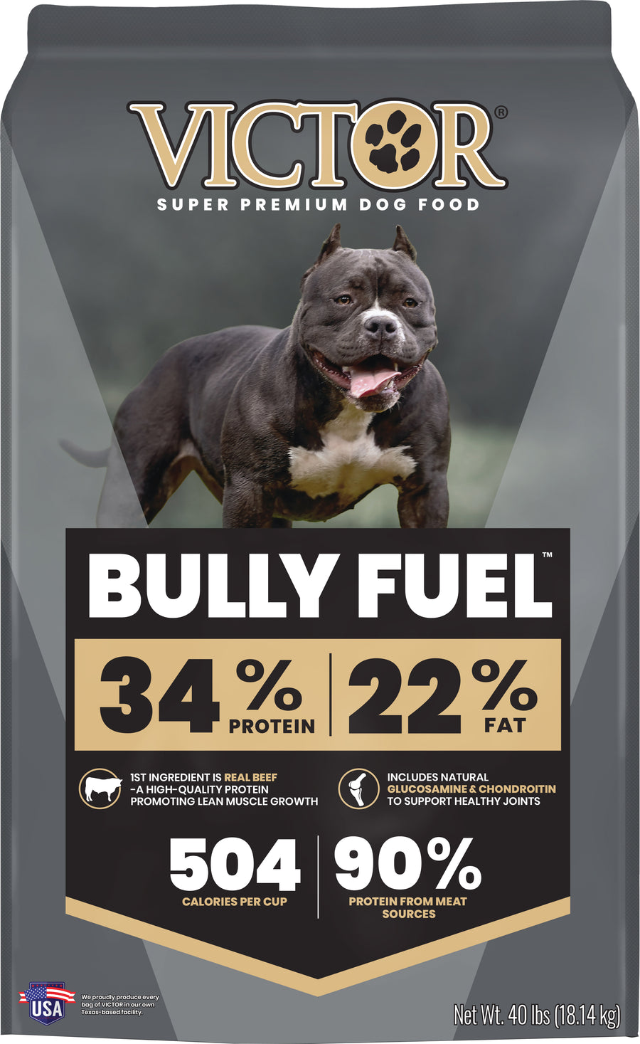 Victor Bully Fuel Dog Food, Beef, 40 lb - Dry