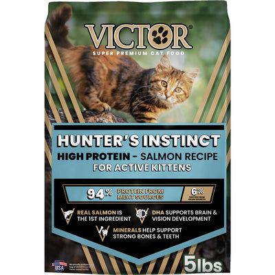 Victor Hunter's Instinct Hi-Pro Salmon for Kittens, Salmon, 5 lb - Dry