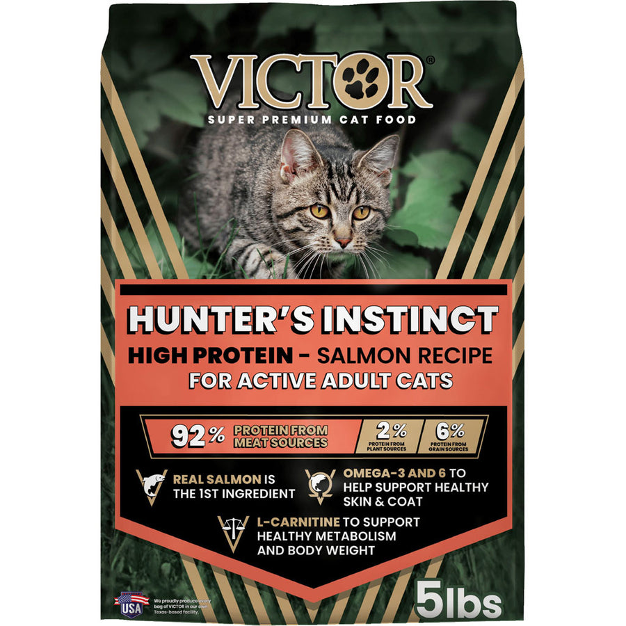 Victor Hunter's Instinct Hi-Pro Salmon for Cats, Salmon, 5 lb - Dry