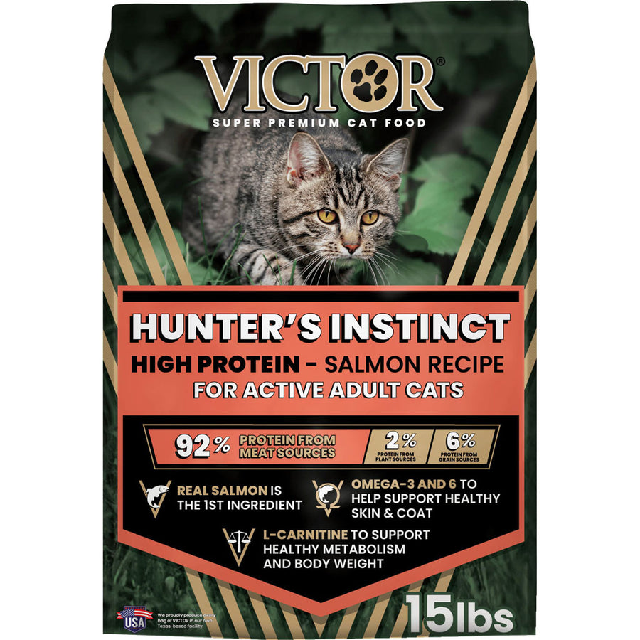 Victor Hunter's Instinct Hi-Pro Salmon for Cats, Salmon, 15 lb - Dry
