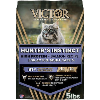 Victor Hunter's Instinct Hi-Pro Salmon for Cats 7+, Salmon, 5 lb - Dry