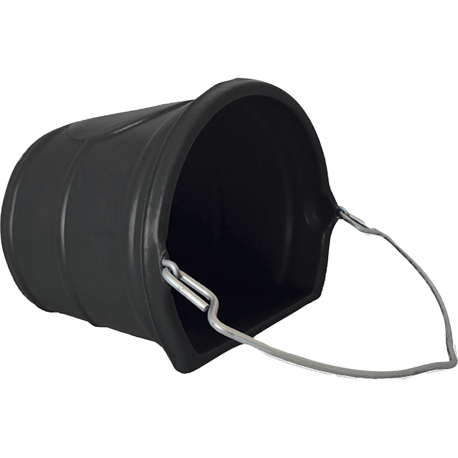 Horsemen's Pride Rolled Lip Bucket, Black, 20 qt - Buckets Flatback