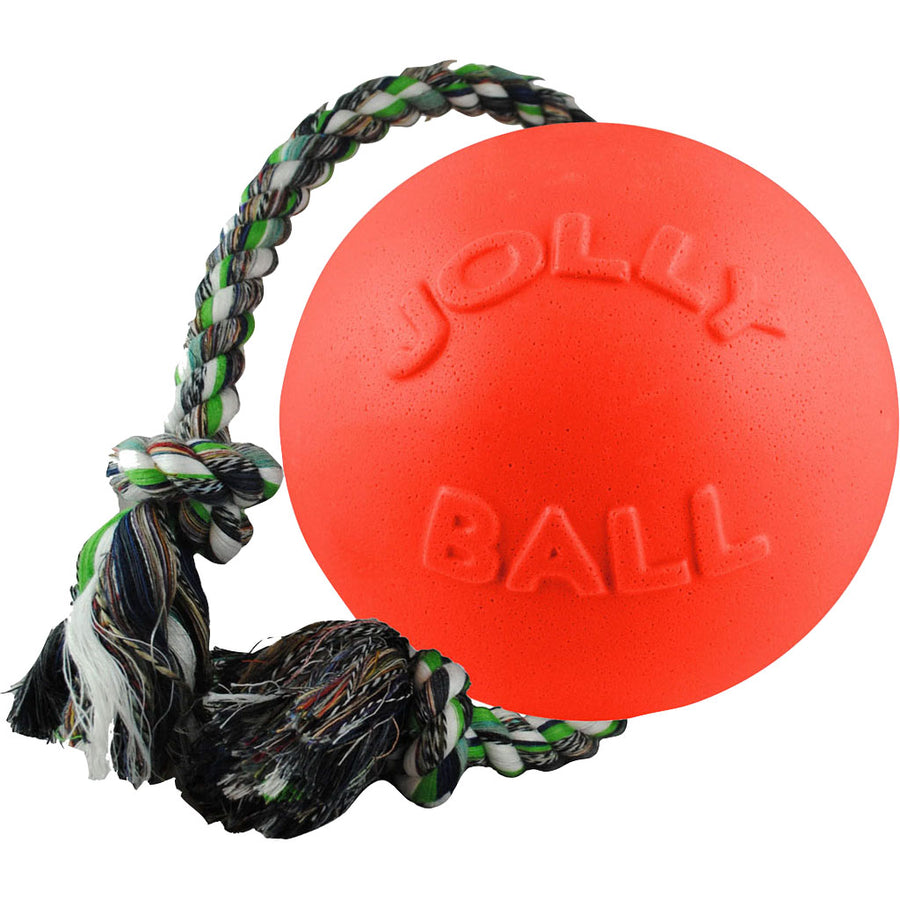 Jolly Pets Romp-N-Roll Ball, Orange, 6 in - Rubber