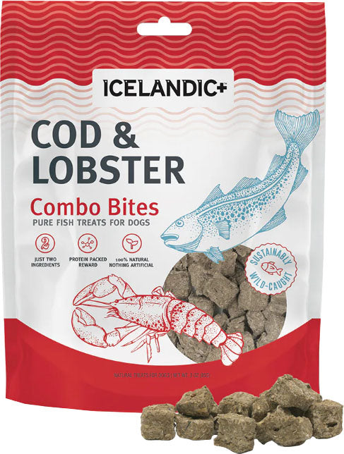 Icelandic+ Combo Bites Pure Fish Treats for Dogs, Cod/Lobster, 3 oz - Soft Treats
