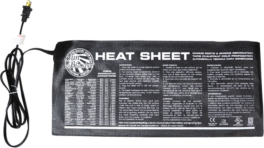 Sunblaster Heat Sheet Propagation Heating Mat, 9.1 Inx 19.7 in-17w - Seed Starting Supplies