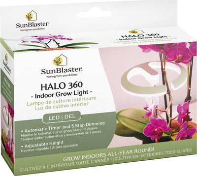 Sunblaster Halo 360 Indoor LED Grow Light W/Timer - Seed Starting Supplies