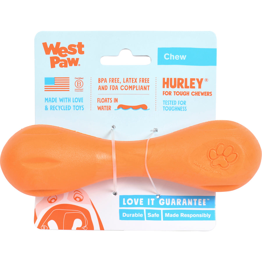 West Paw Zogoflex Hurley Dog Toy, Tangerine, SM - Rubber
