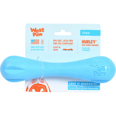 West Paw Zogoflex Hurley Dog Toy, Aqua Blue, LG - Rubber