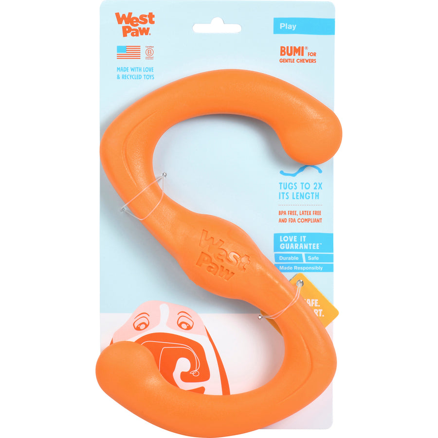 West Paw Zogoflex Bumi Dog Toy, Tangerine, LG - Rubber