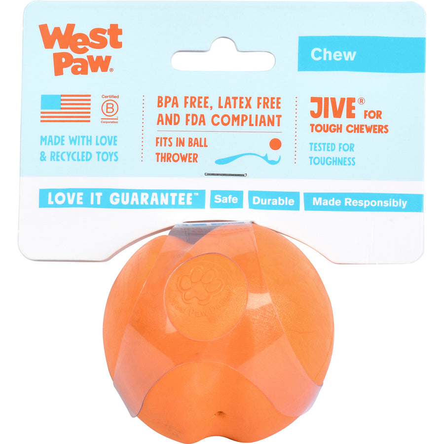 West Paw Zogoflex Jive Dog Toy, Tangerine, SM - Rubber