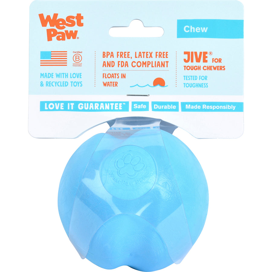 West Paw Zogoflex Jive Dog Toy, Aqua Blue, LG - Rubber