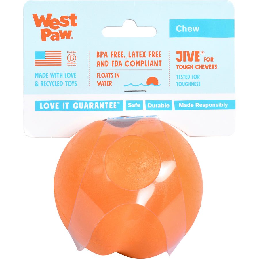 West Paw Zogoflex Jive Dog Toy, Tangerine, LG - Rubber