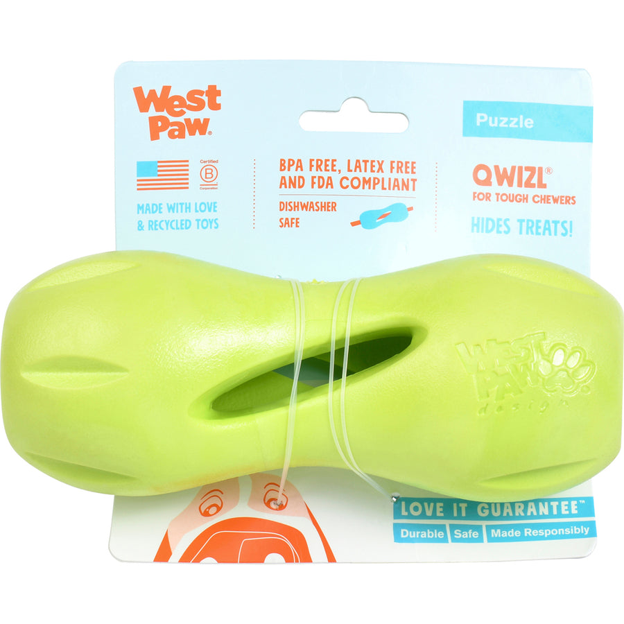 West Paw Zogoflex Qwizl Dog Toy, Granny Smith, LG - Rubber
