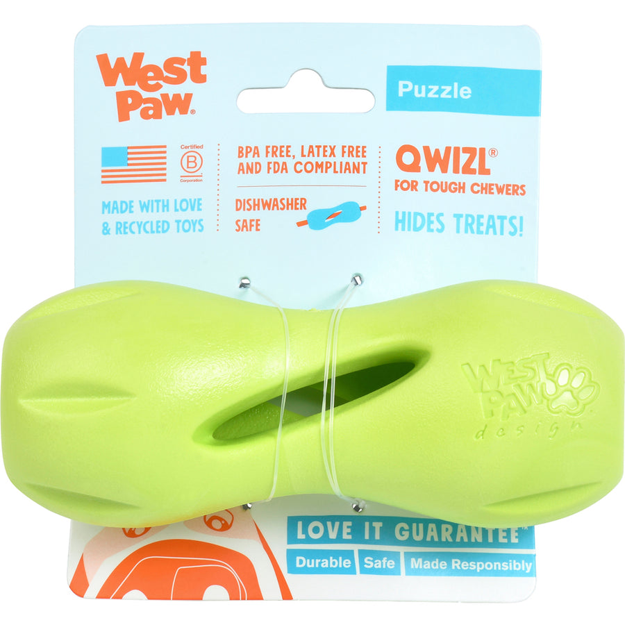 West Paw Zogoflex Qwizl Dog Toy, Granny Smith, SM - Rubber