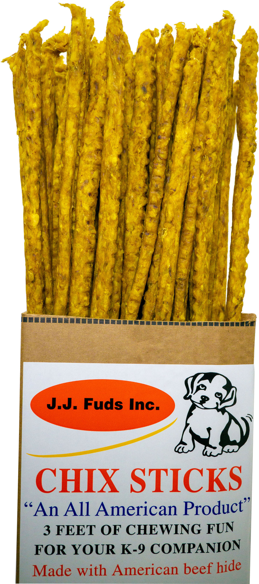 J.j. Fuds 3 ft Chew Sticks Display, Chicken, 36 in - Rawhide/ Body Parts