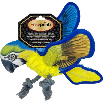 Pawprintz Parrot Plush Dog Toy