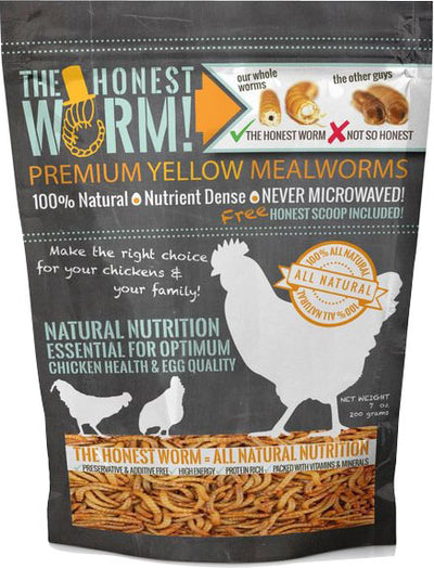 The Honest Worm! Premium Yellow Mealworms, 7 oz