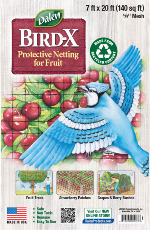 Dalen Bird-x Protective Netting Fruit & Veg 5/8 Mesh, Black, 7x20 ft - Garden Netting