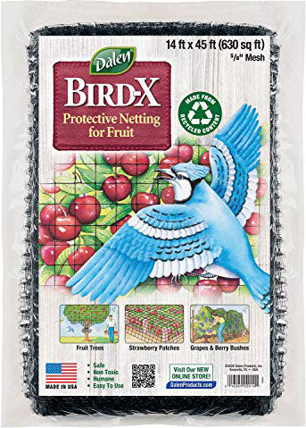 Dalen Bird-x Protective Netting - Fruit & Veg 5/8 Mesh, Black, 14x45 ft - Garden Netting