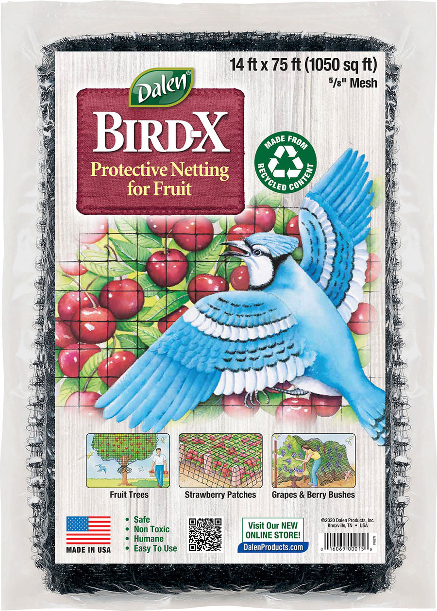 Dalen Bird-x Protective Netting - Fruit & Veg 5/8 Mesh, Black, 14x75 ft - Garden Netting