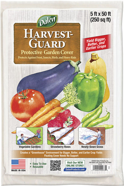 Dalen Harvest-Guard Floating Cover Frost Protection, White, 5x50 ft - Plant Protection