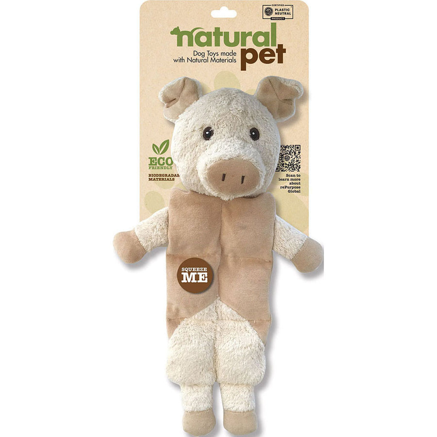 Natural Pet Pig Multi-Squeaker Plush Dog Toy