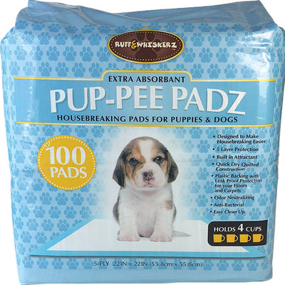 Ruff & Whiskerz Pup-Pee Padz, 100 ct - Training Pads
