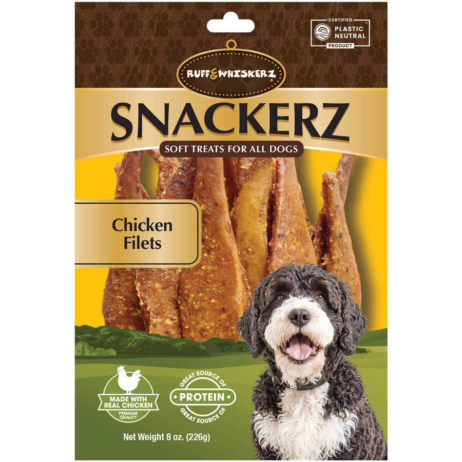 Ruff & Whiskerz Filets Dog Treats, Chicken, 8 oz - Long Lasting Chews
