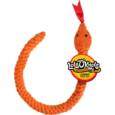 Lots 'o Knots Knotted Rope Snake Dog Toy, Orange