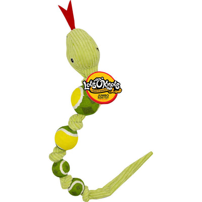 Lots 'o Knots Tennis Ball Knotted Snake Dog Toy - Rope