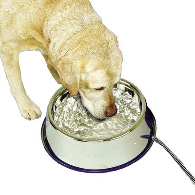 K&h Thermal Bowl Heated Pet Bowl, Stainless Steel, 120 oz