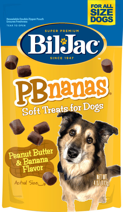 Bil-Jac Pbnanas Soft Dog Treats, Peanut Butter/Banana, 4 oz - Soft Treats