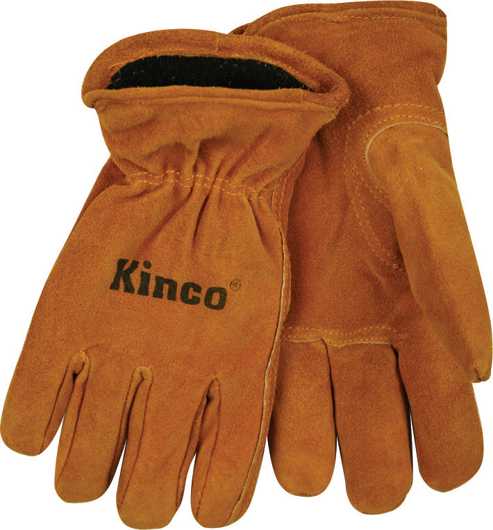Kinco Lined Suede Cowhide Gloves, Tan, Youth - Children